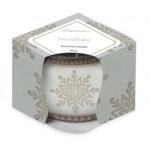 Emocio Sklo Dekor 70x62 mm Snowflake (Cookie and Cream), vonná sviečka